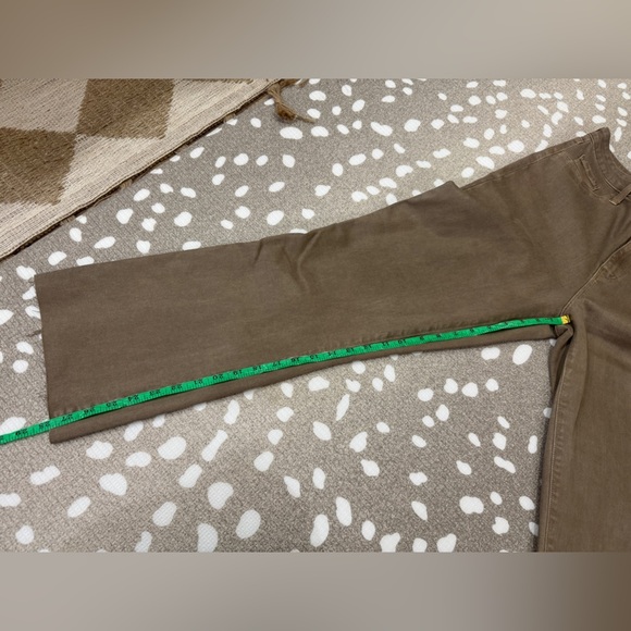 L’AGENCE kendra high rise cropped flare rye coated jeans pants khaki stretchy - Picture 14 of 16